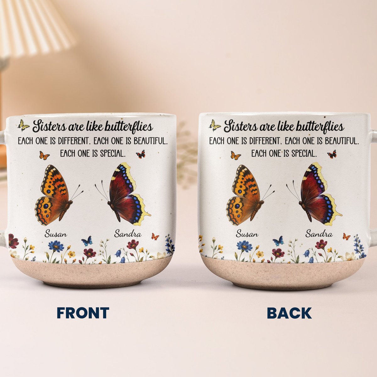 Custom Birth Month Butterflies Gift For Sister Friend Sibling - Personalized Mug