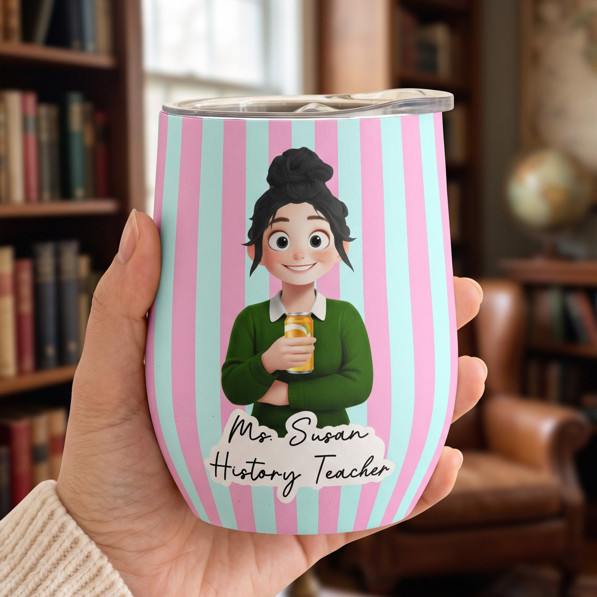 Custom Character For Coworker, Boss, Teacher, Nurse With Name - Personalized Wine Tumbler