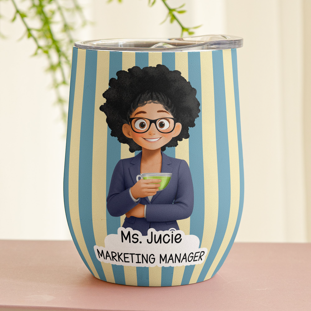 Custom Character For Coworker, Boss, Teacher, Nurse With Name - Personalized Wine Tumbler