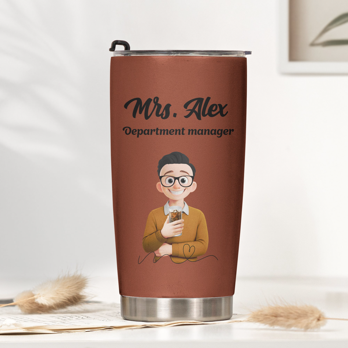 Custom Character For Coworker, Boss, Teacher With Name - Personalized Tumbler