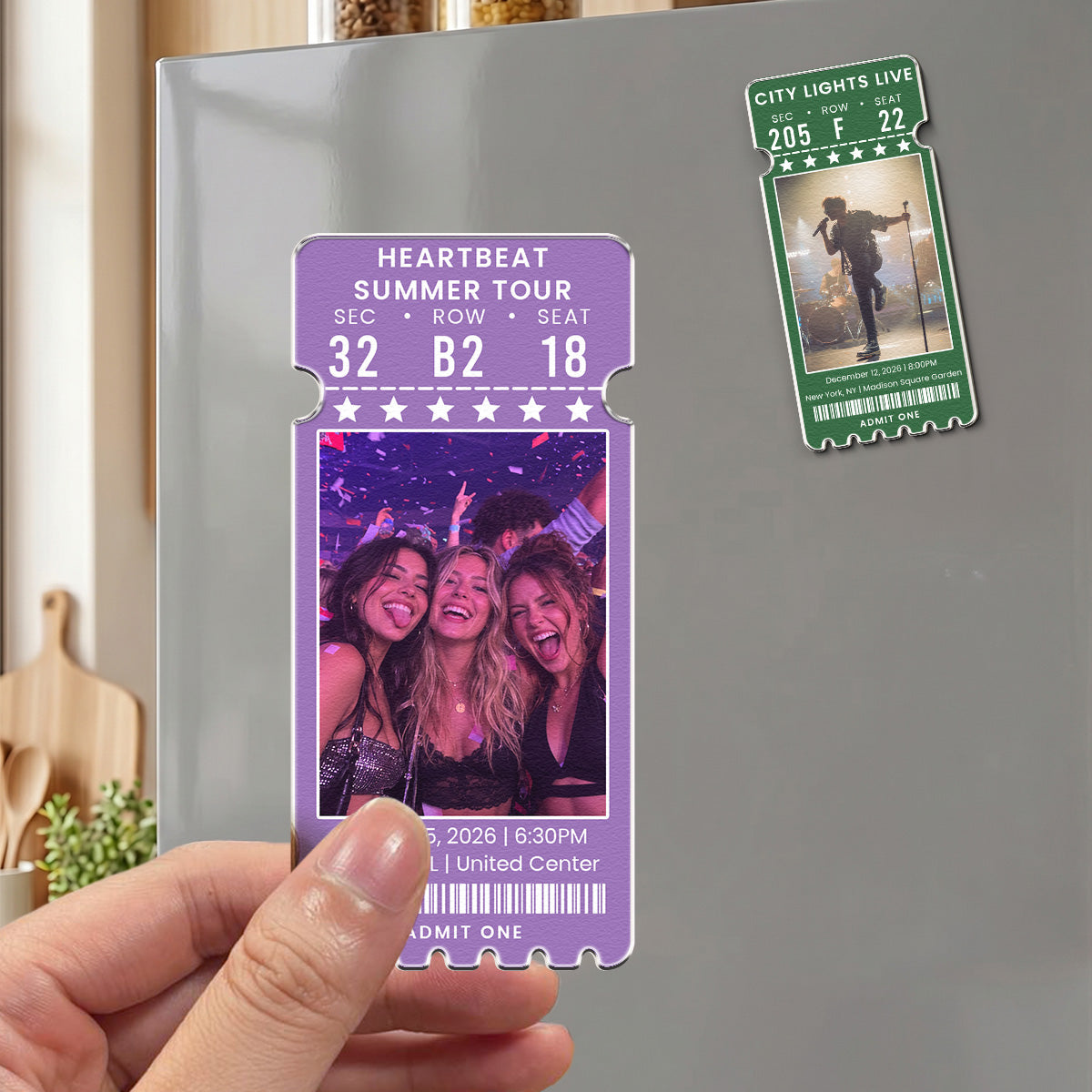 Custom Concert Ticket With Photo Music Event For Fans, Music Lovers - Personalized Magnet