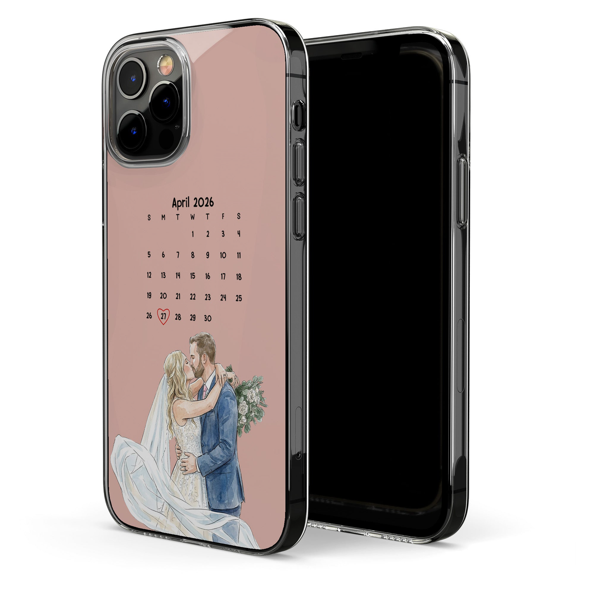 Custom Couple Photo & Date Matching Phone Case For Her, Him - Personalized Phone Case