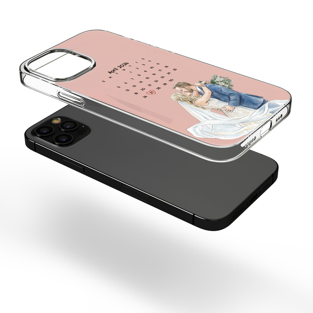 Custom Couple Photo & Date Matching Phone Case For Her, Him - Personalized Phone Case