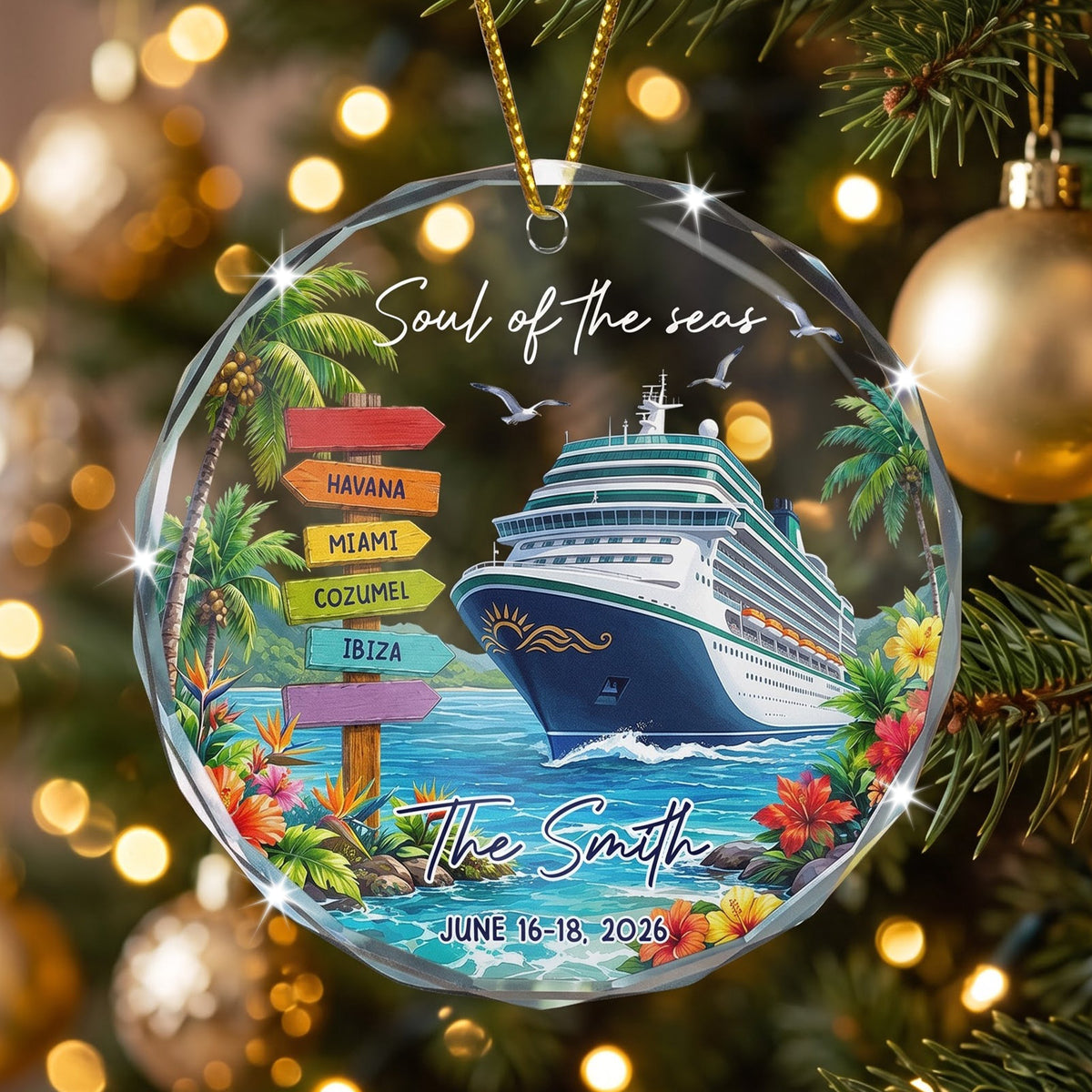 Custom Cruise Travel Adventure Christmas Gifts - Personalized Ornament