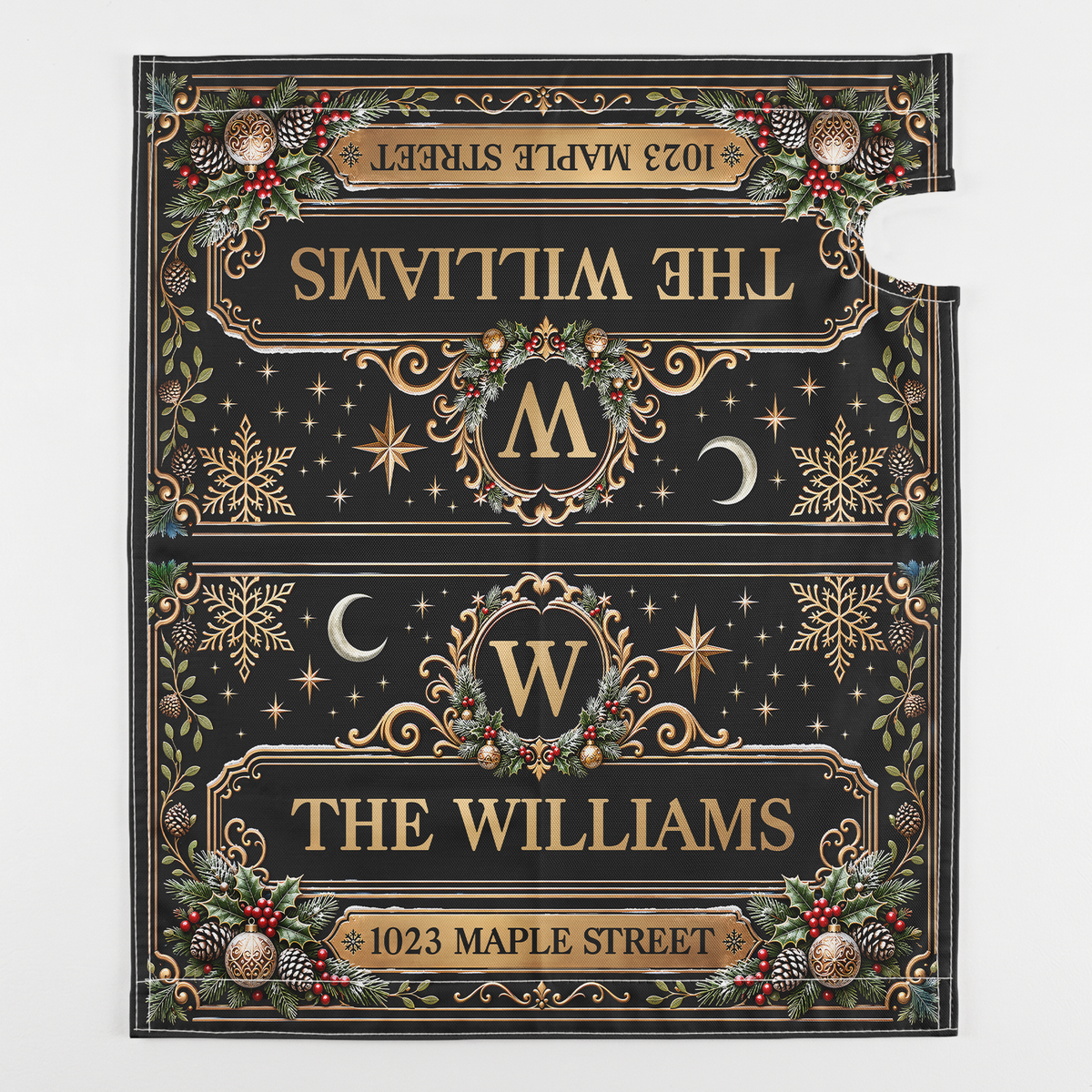 Custom Family Name & Address Christmas Theme- Personalized Mailbox Cover