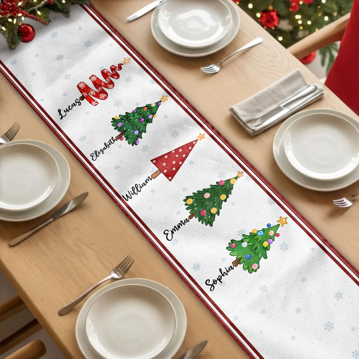 Custom Family Name New Version Christmas Decor Gifts - Personalized Table Runner