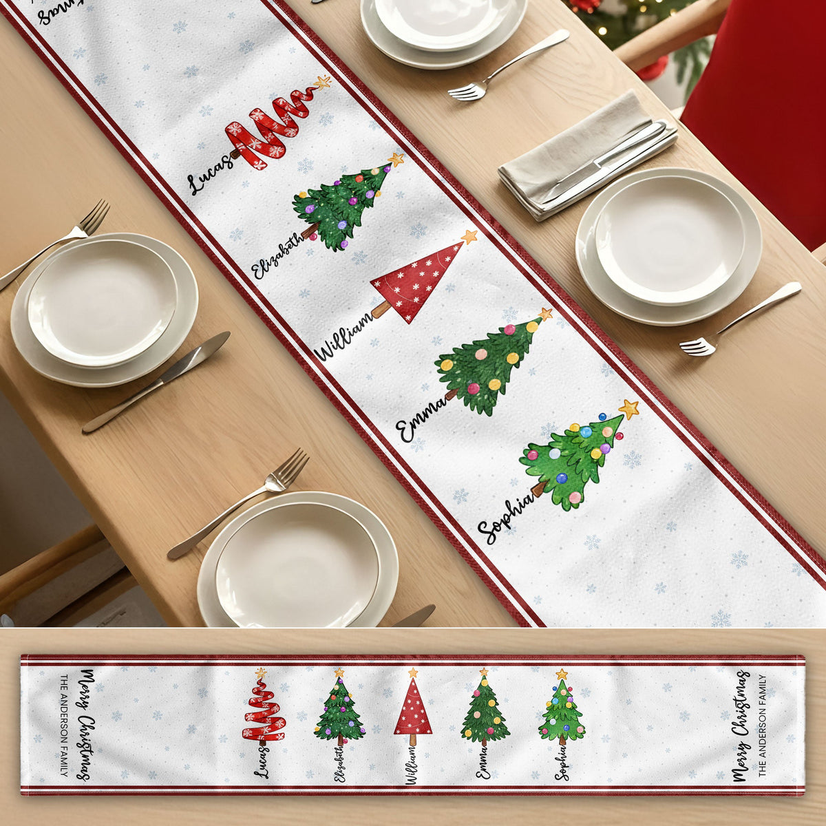 Custom Family Name New Version Christmas Decor Gifts - Personalized Table Runner