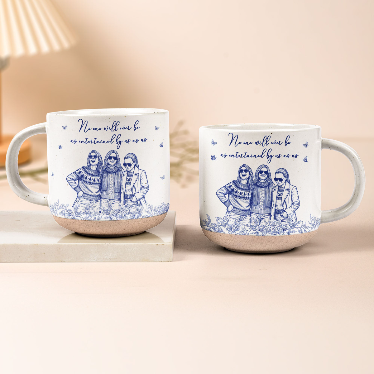 Custom Friends Photo No One Will Ever Be As Entertained By Us As Us - Personalized Mug