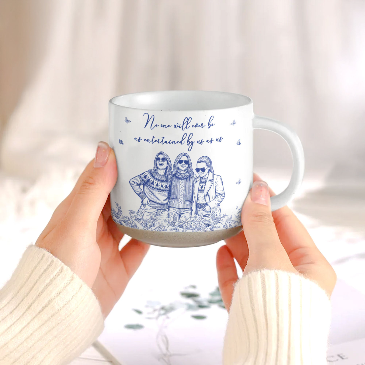 Custom Friends Photo No One Will Ever Be As Entertained By Us As Us - Personalized Mug