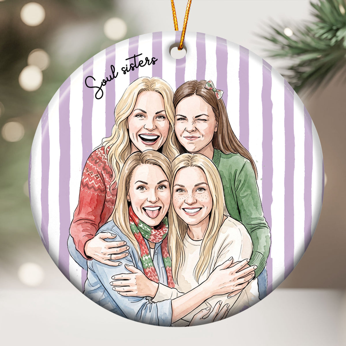custom-friends-photo-watercolor-art-striped-pattern-personalized-ornament-3