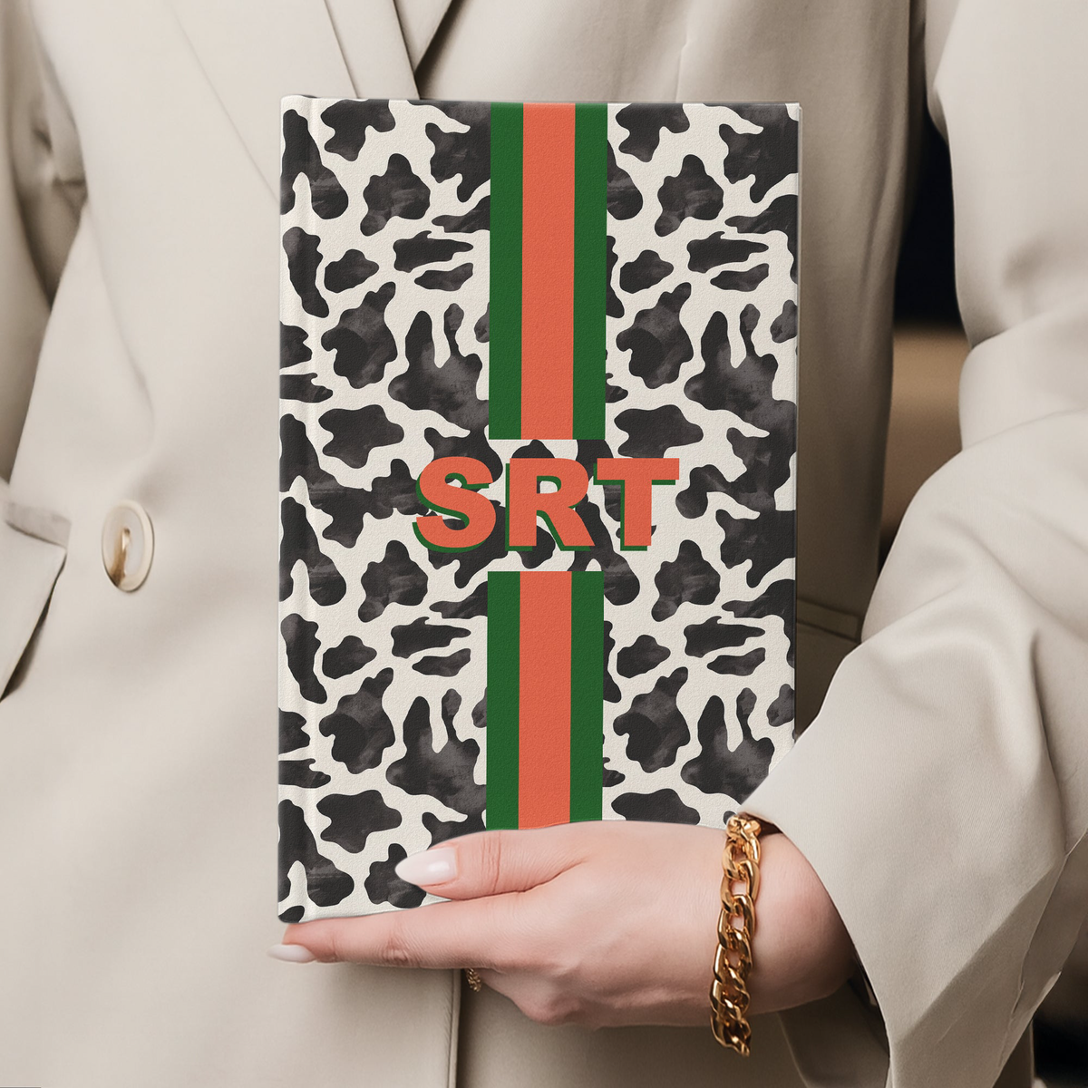 Custom Monogram Animal Print - Personalized Journal
