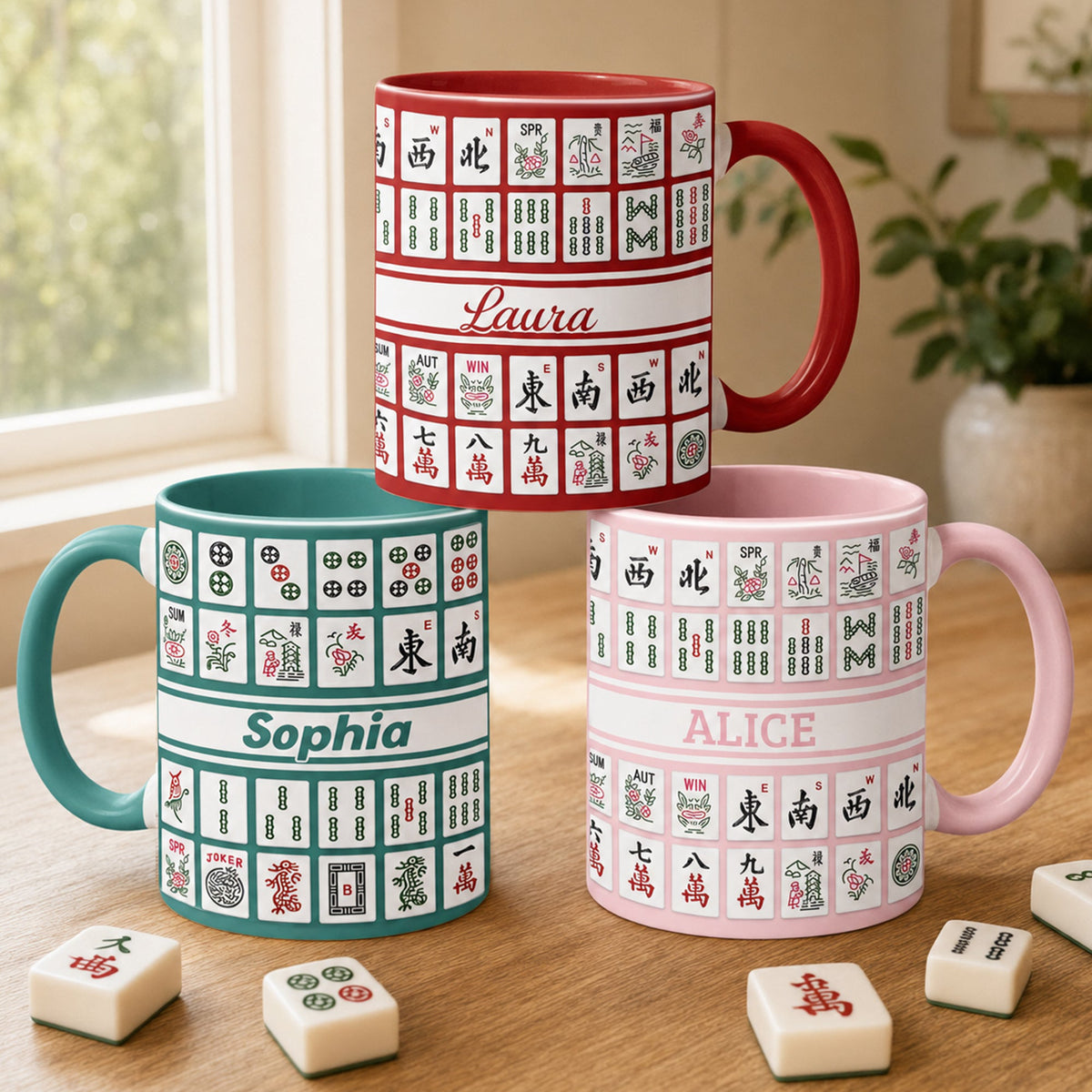 Custom Monogram, Name Gift For Mahjong Lovers - Personalized Mug