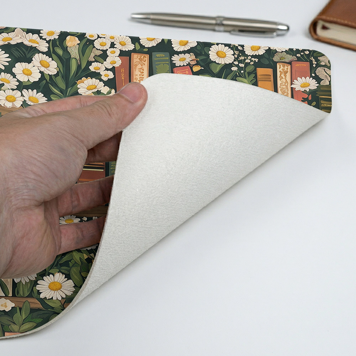 Custom Name & Birth Flower For Book Lovers Desk Decor - Personalized Desk Mat