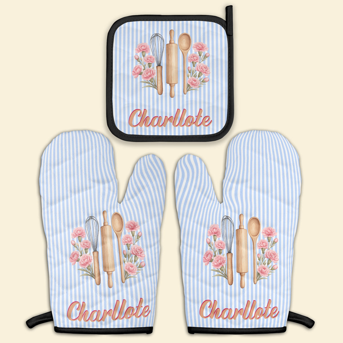 custom-name-and-birth-flower-striped-pattern-personalized-oven-mitts-and-pot-holder-6