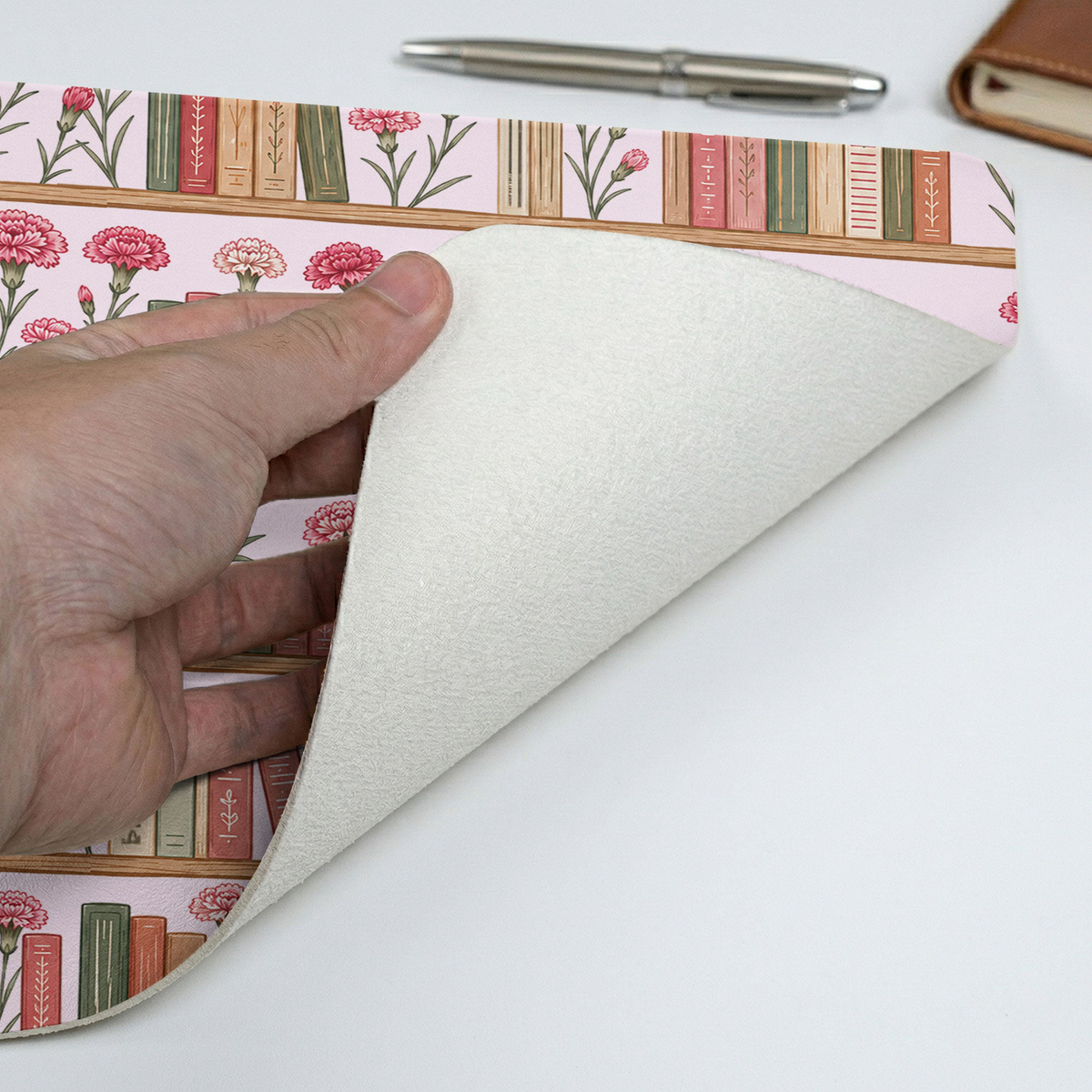 Custom Name & Birth Flowers Gifts For Her, Book Lovers, Book Club Gift - Personalized Desk Mat