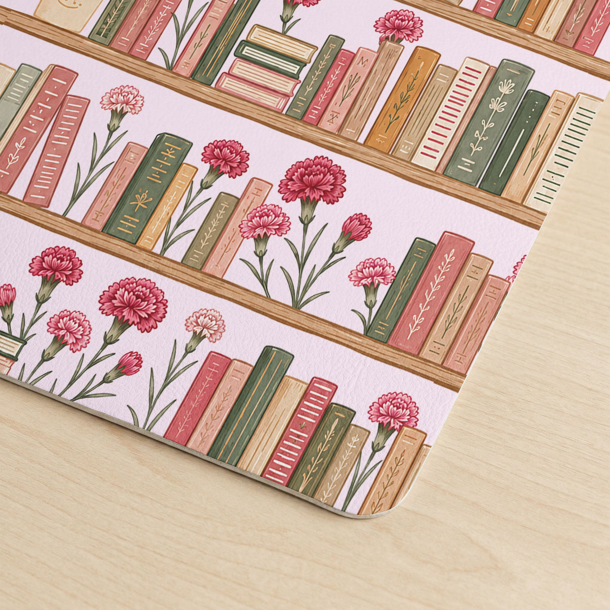 Custom Name & Birth Flowers Gifts For Her, Book Lovers, Book Club Gift - Personalized Desk Mat