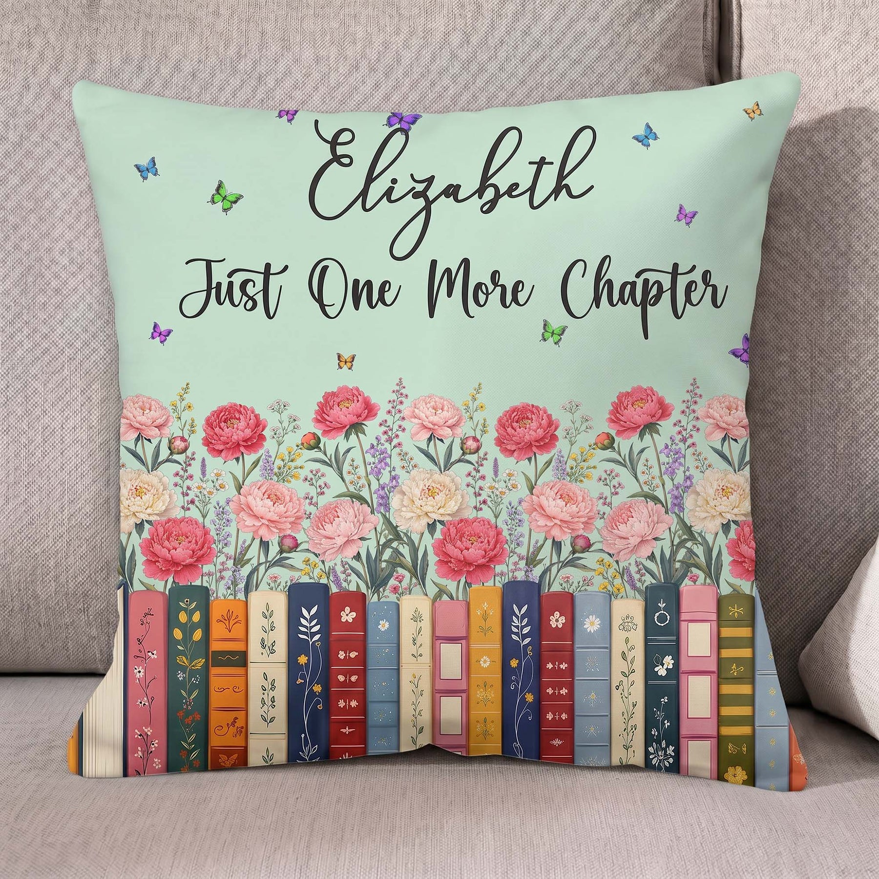 Custom Name & Birthflower For Book Lovers, Book Clubs - Personalized Pillow