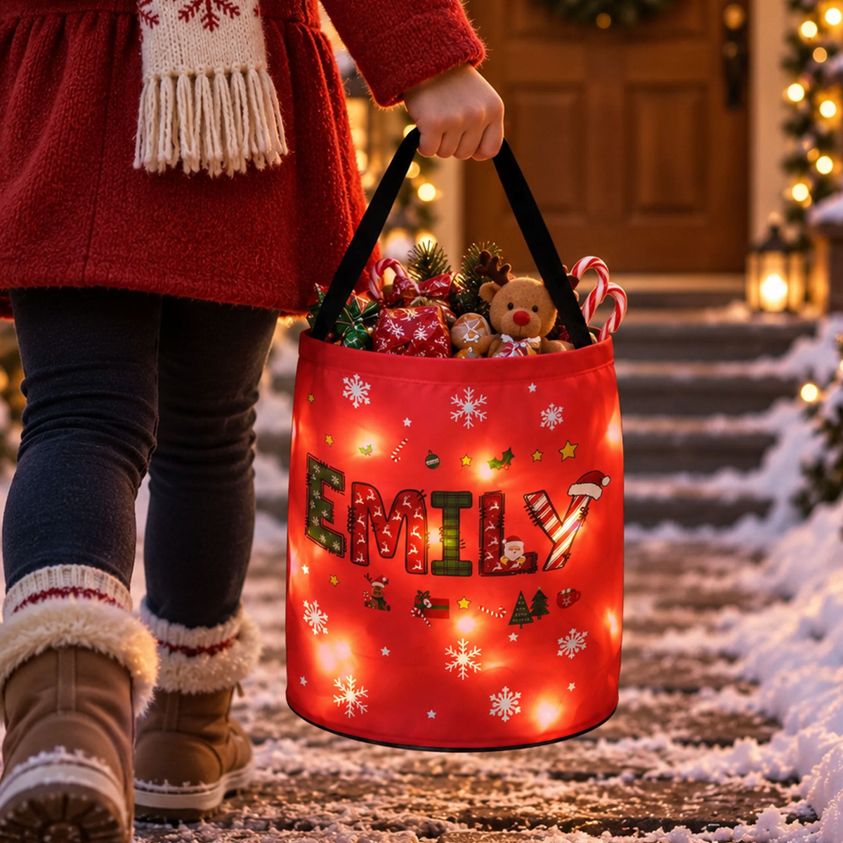 Custom Name Christmas Alphabet For Kid, Son, Daughter, Grandkids - Personalized Basket