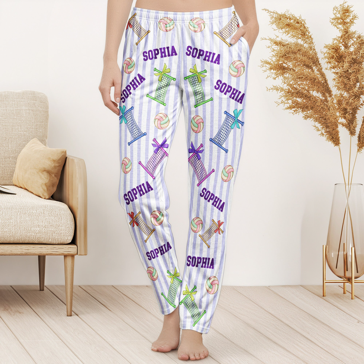 Custom Name Gift For Volleyball Lover, Volleyball Player - Personalized Lounge Pants