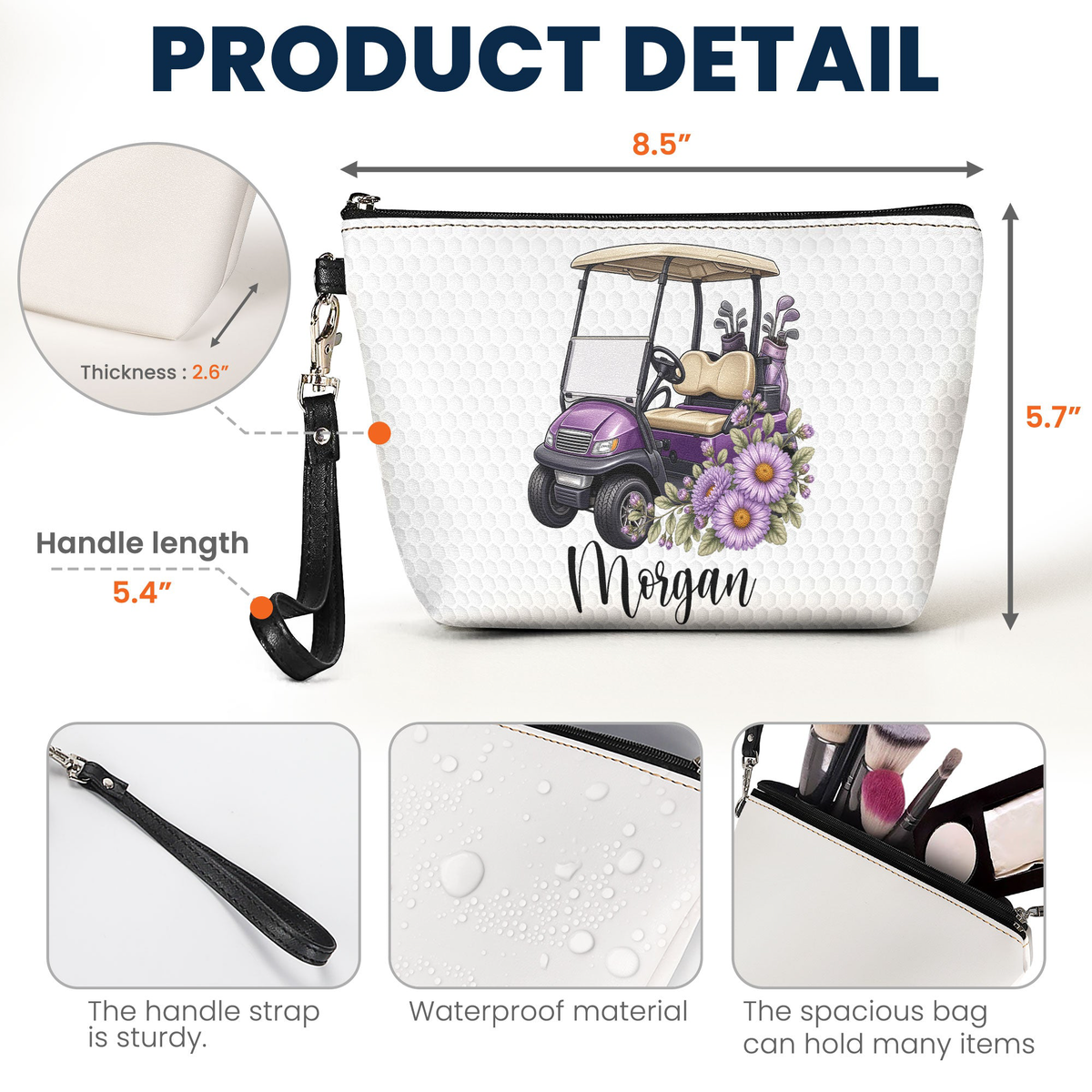 Custom Name, Girls Golf, Golf Pouch, Gift For Golf Lover, Golf Player - Personalized Bag
