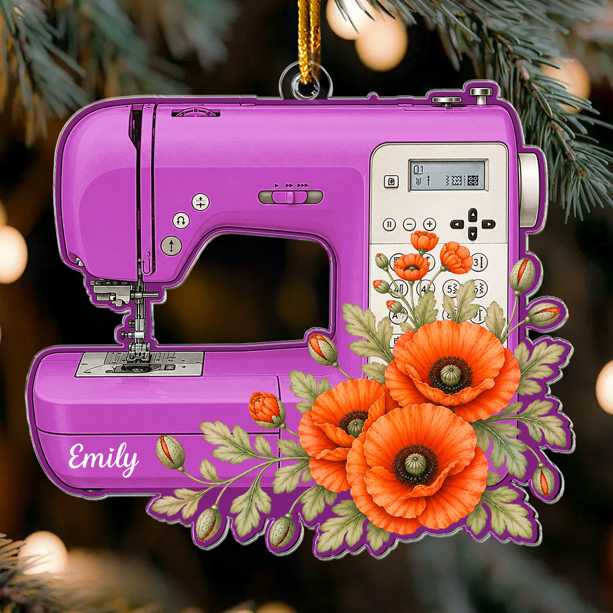 Custom Name, Sewing Machine Christmas Gift For Sewing Lover, Tailor - Personalized Ornament
