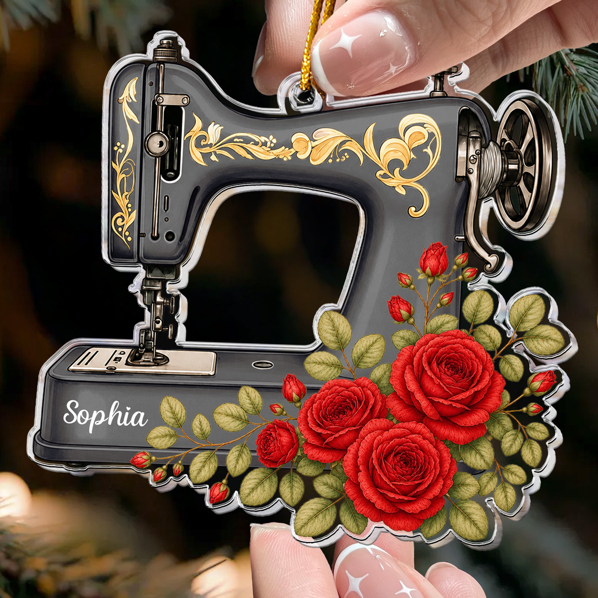Custom Name, Sewing Machine Christmas Gift For Sewing Lover, Tailor - Personalized Ornament