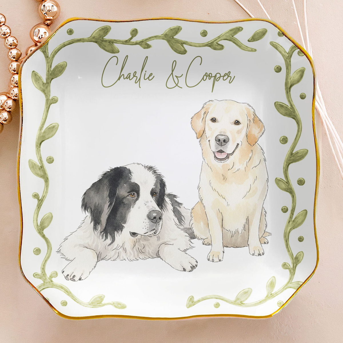 Custom Pet Photo Watercolor New Version Gifts For Her, Dog Mom, Cat Mom - Personalized Jewelry Dish