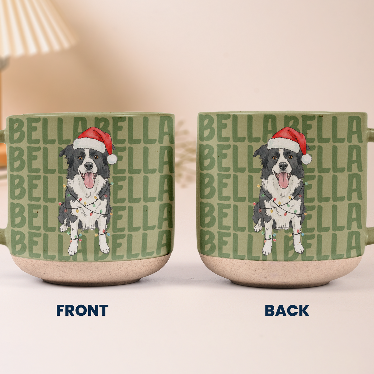 Custom Photo & Name Watercolor Style Christmas Gift For Pet Lovers - Personalized Mug