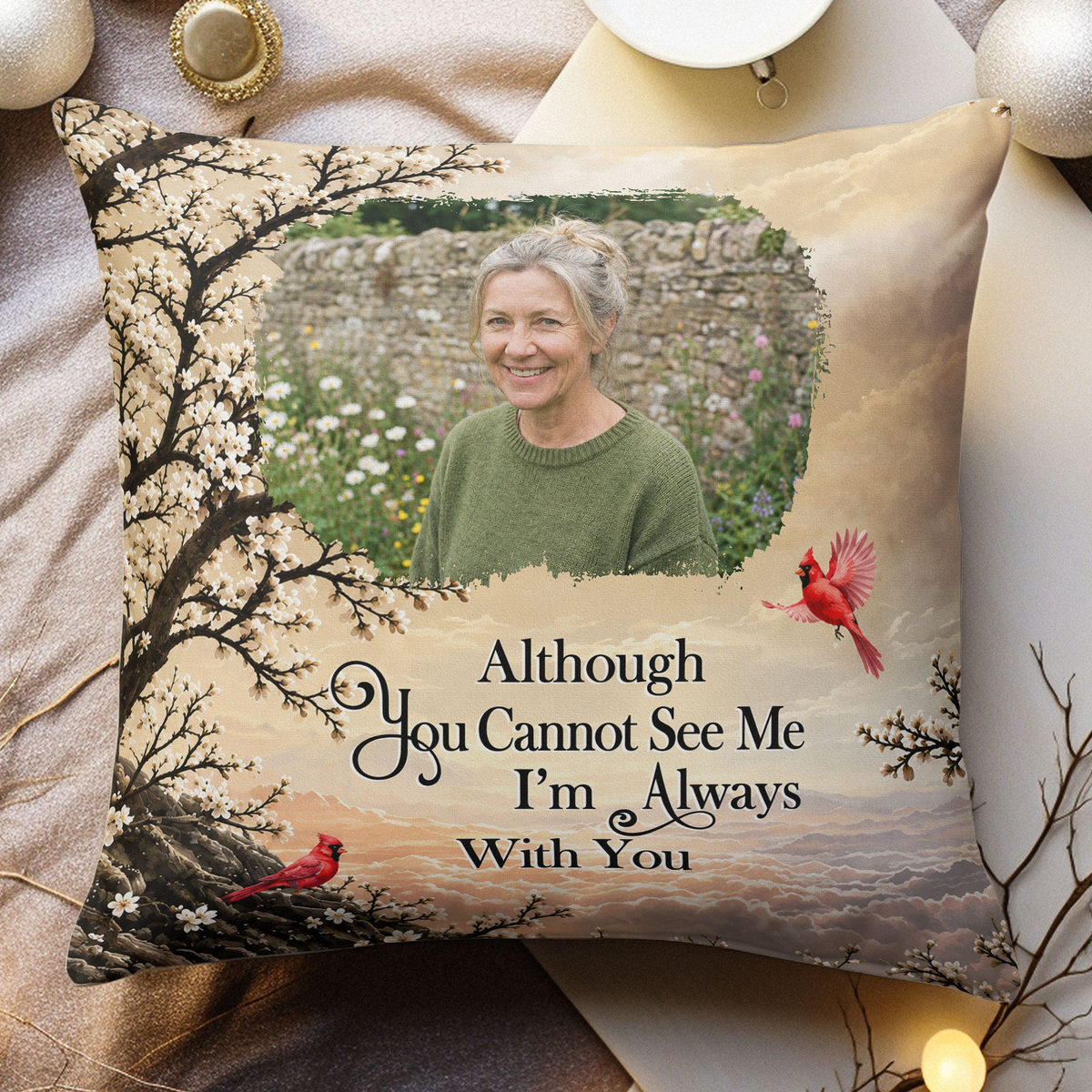 Custom Photo Memorial Gifts I'm Always With You Sympathy Gifts - Personalized Pillow