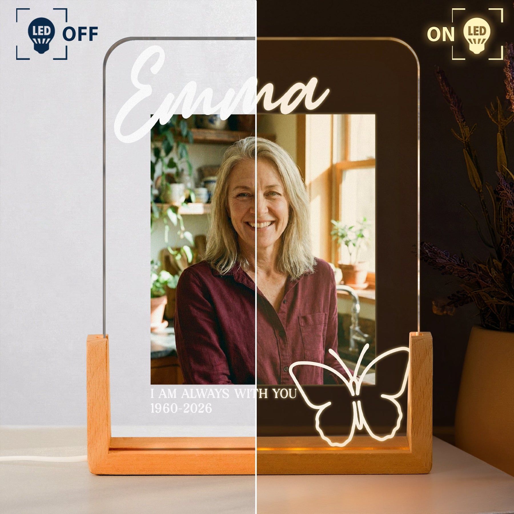 Custom Photo Memorial Remembrance Gifts I Am Always With You - Personalized Night Light