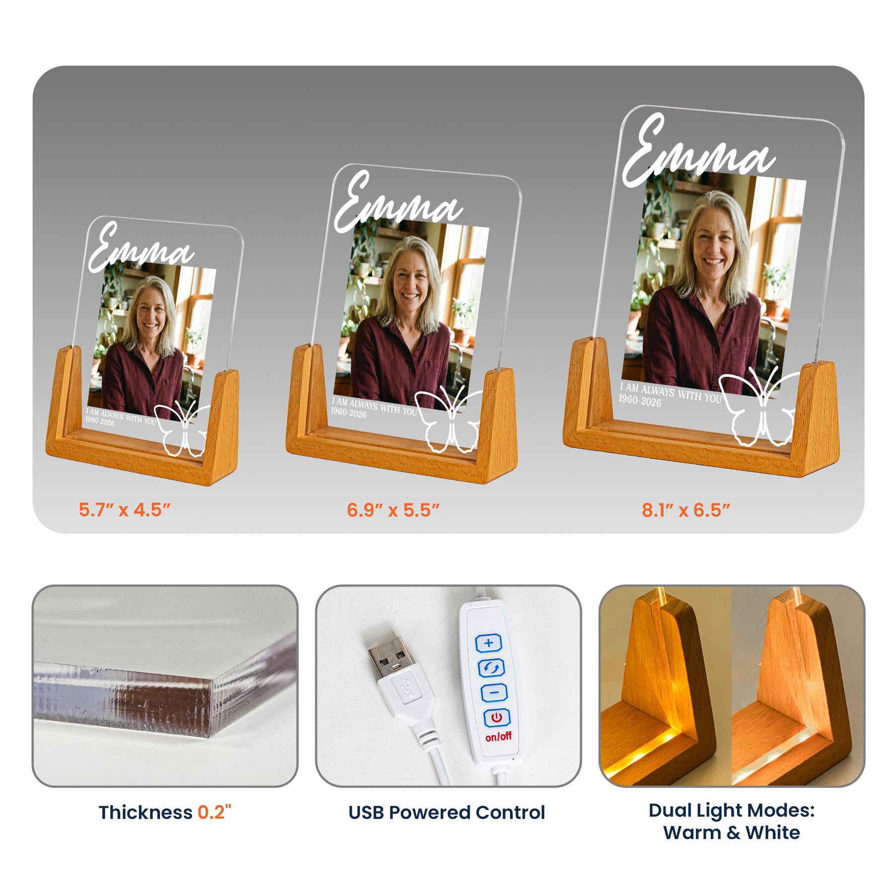 Custom Photo Memorial Remembrance Gifts I Am Always With You - Personalized Night Light