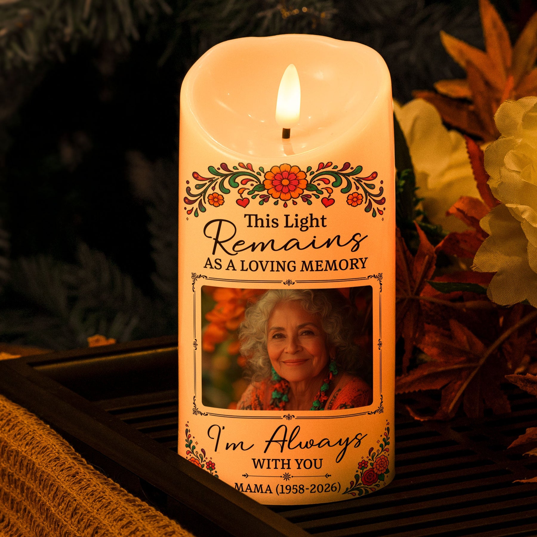Custom Portrait Day Of The Dead Sympathy Gift - Personalized Candles