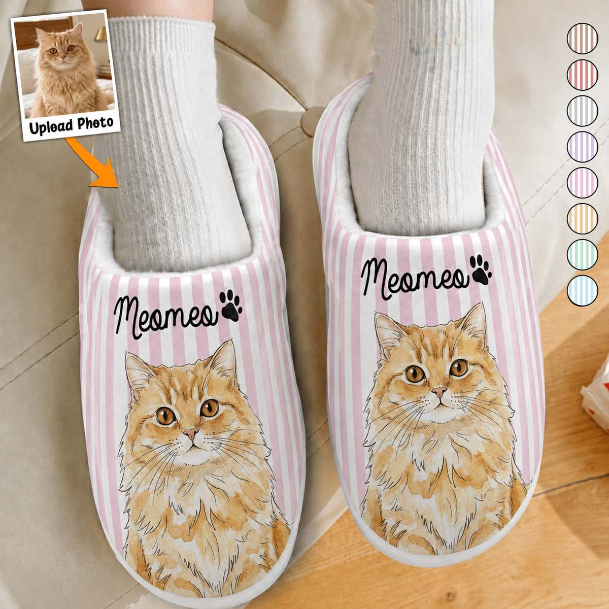 custom-striped-pattern-watercolor-pet-portrait-personalized-slippers-1