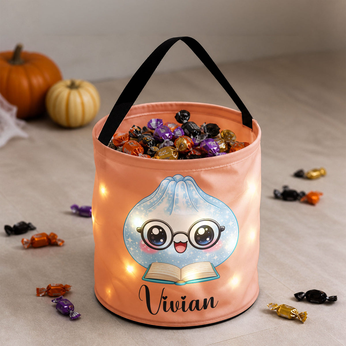 Cute Dumplings Custom Name - Personalized Halloween Basket