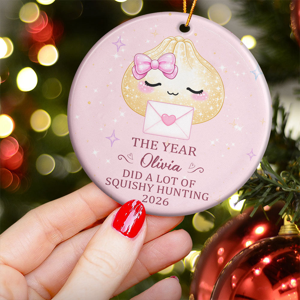 Cute Gift For Kids 2026 Cute Dumpling Squishy Hunter - Personalized Ornament
