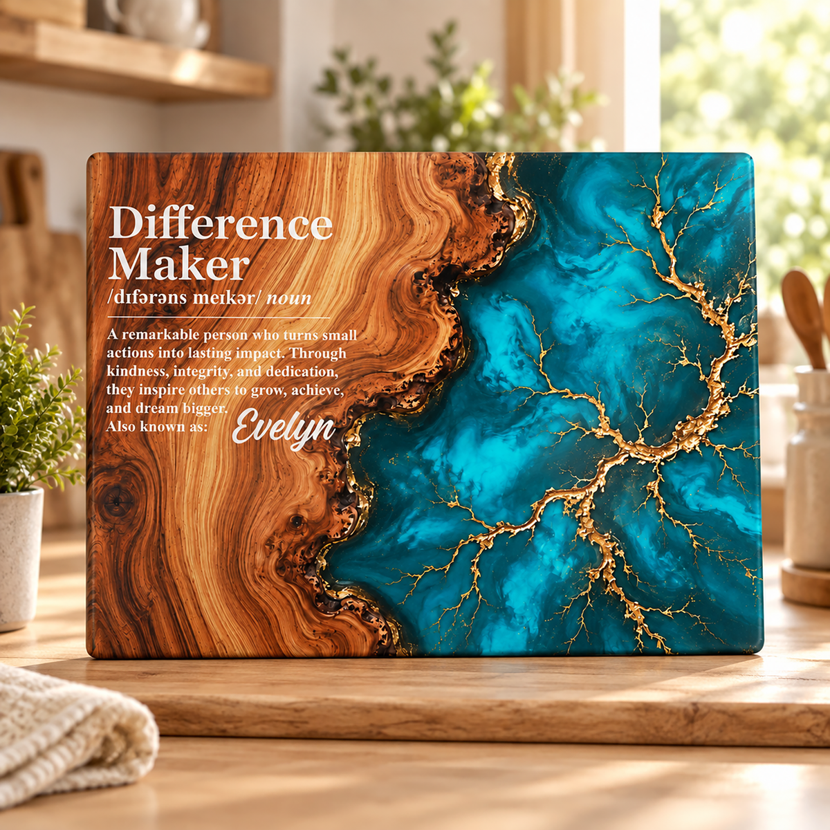 Difference Maker Definition Appreciation Charcuterie Tray Plaque, Coworker, Nurse, Doctor - Personalized Cutting Board