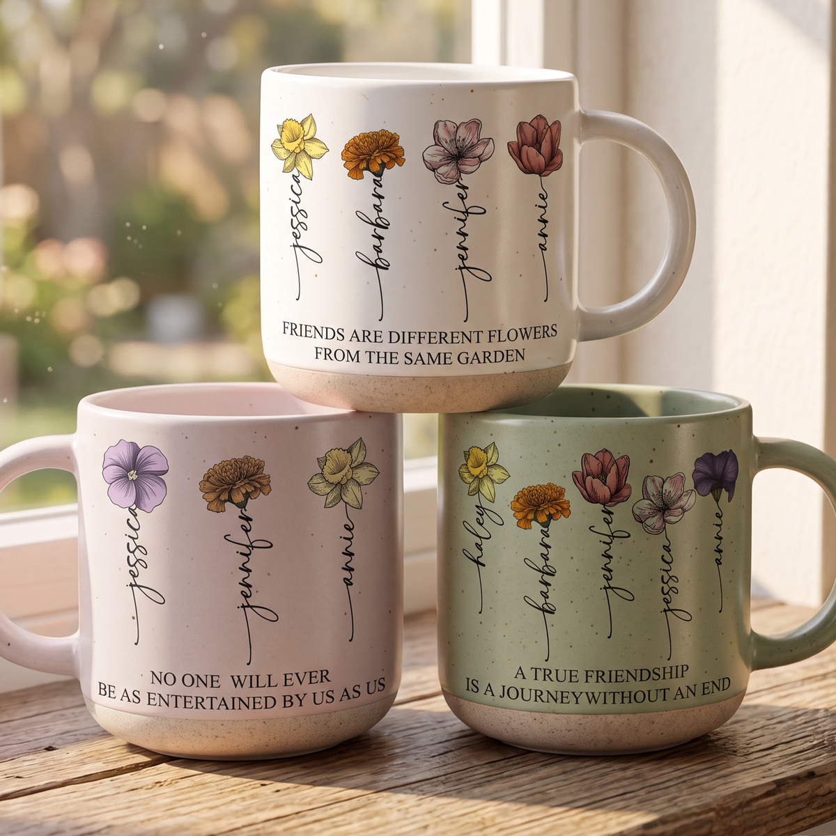 Diffrent Flowers From The Same Garden Gifts For Sisters, Friends - Personalized Mug