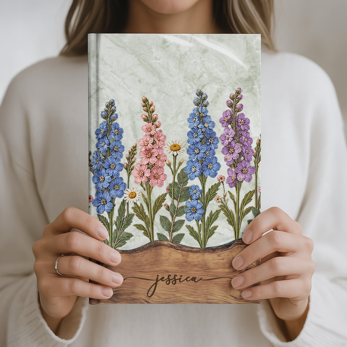 Dry Birth Month Flower Gift For Her Wife Daughter Sister Friend - Personalized Journal