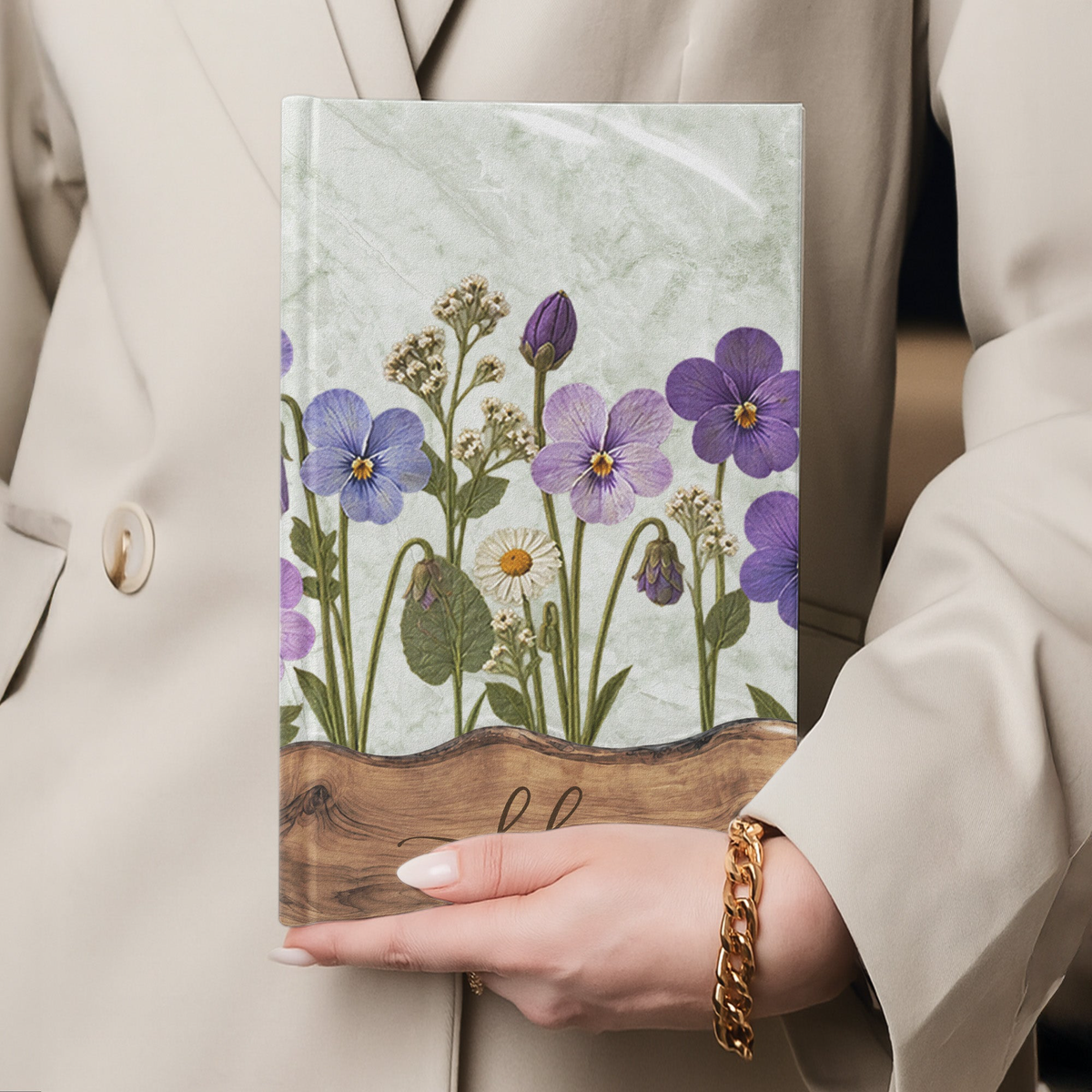 Dry Birth Month Flower Gift For Her Wife Daughter Sister Friend - Personalized Journal