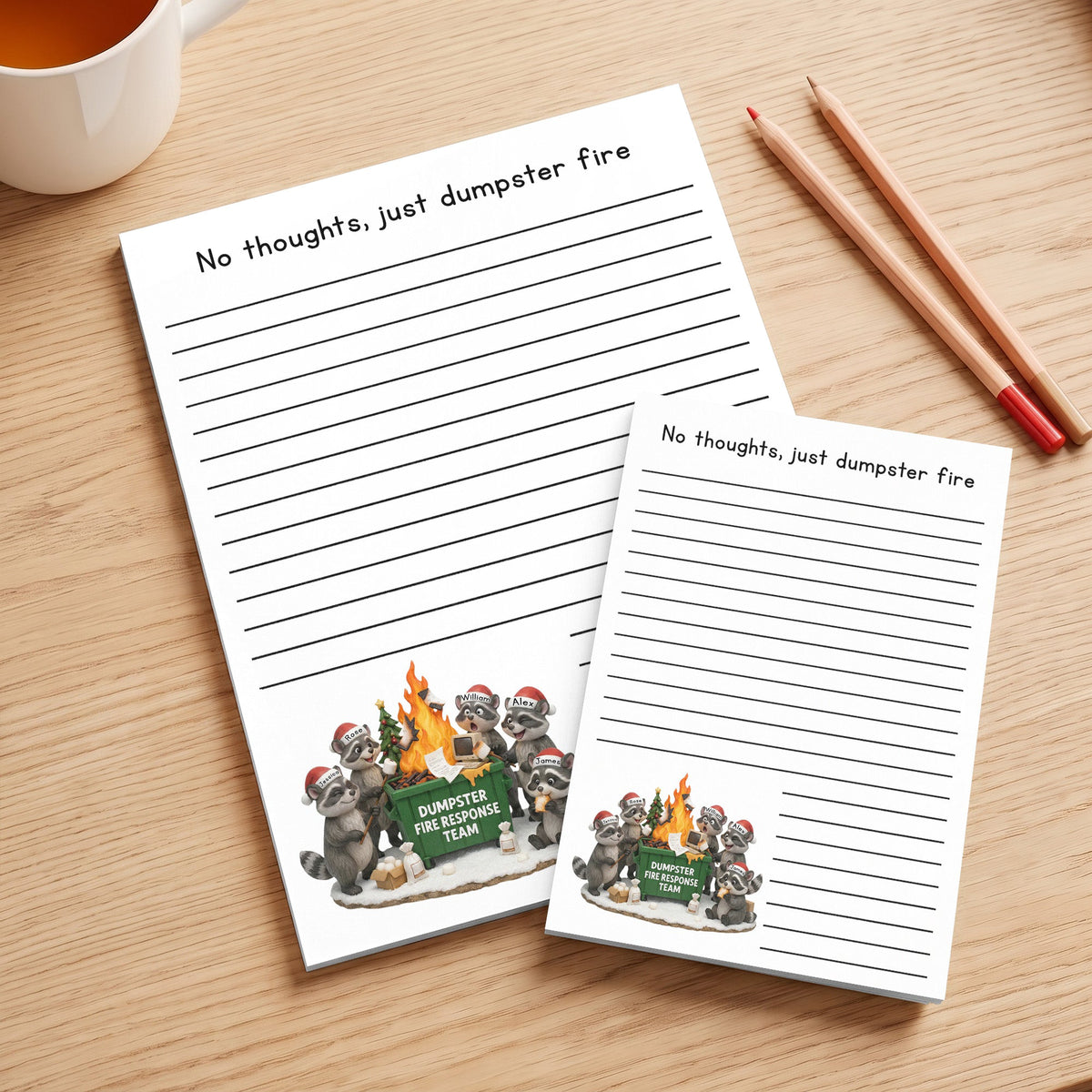 Dumpster On Fire Response Team - Funny Bulk Christmas Gifts For Coworker - Personalized Notepad