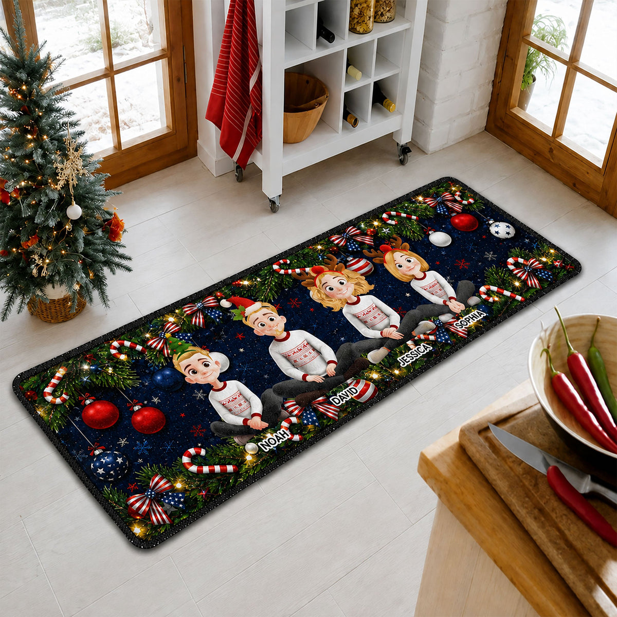 Family Christmas 250Th Year Of Freedom Celebrate - Personalized Runner Rug
