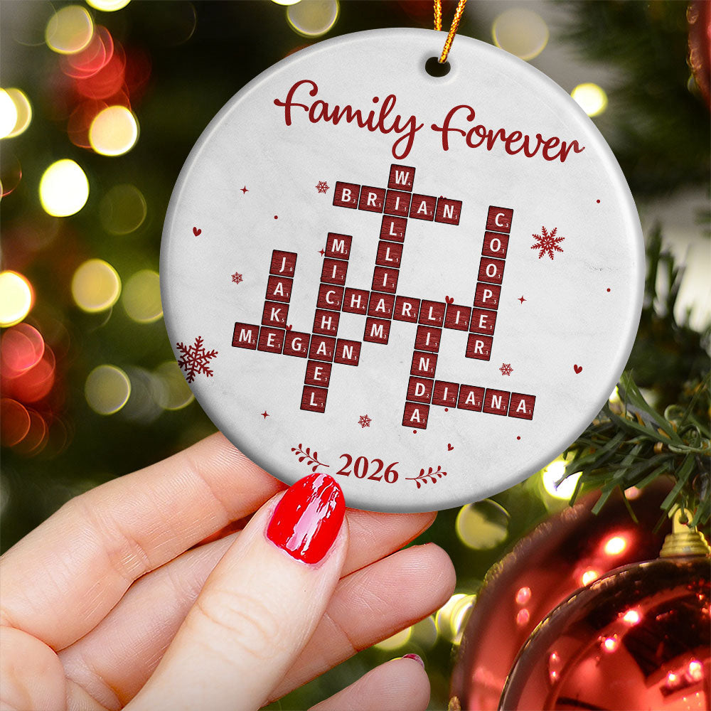 Family Forever New Version Custom Scrabble-Style - Personalized Ornament