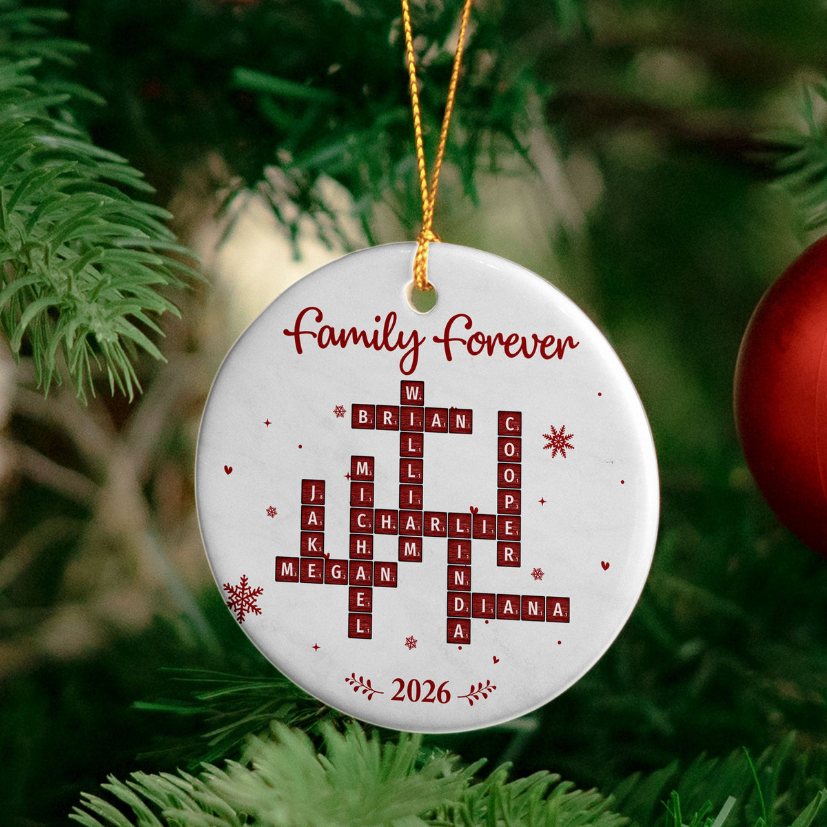 Family Forever New Version Custom Scrabble-Style - Personalized Ornament