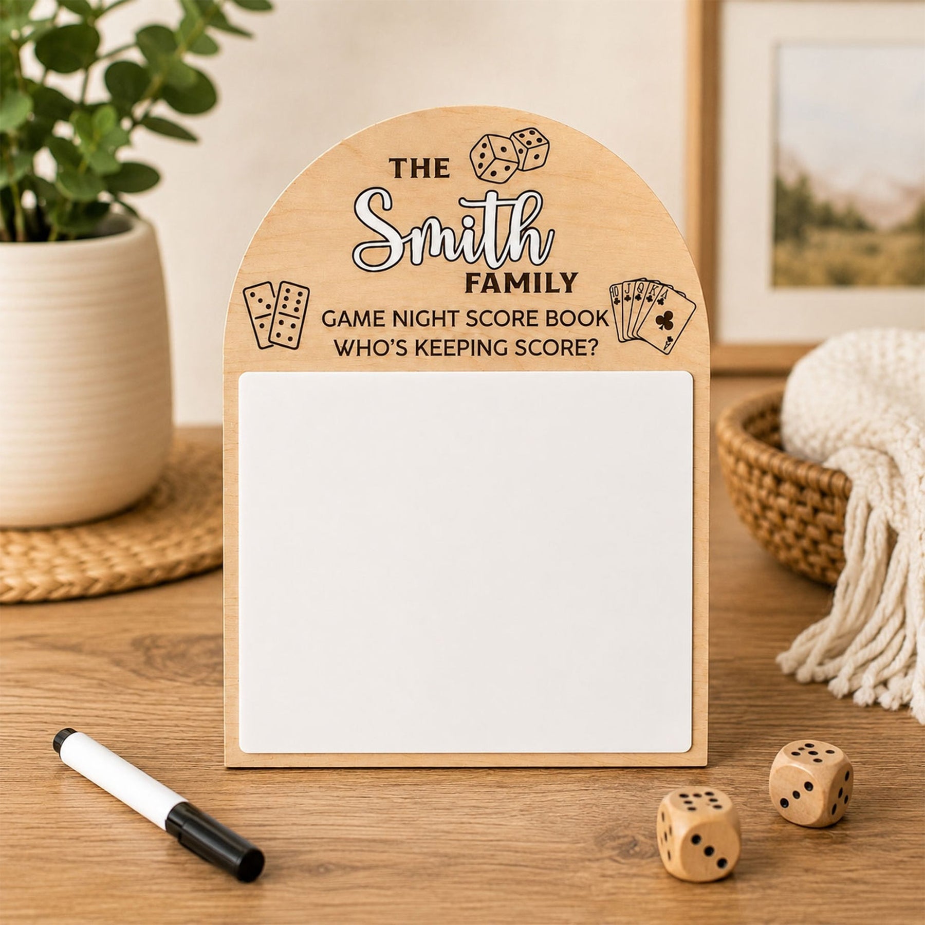 Family Game Night Scoreboard For Couples, Family, Grandkids & Grandparents - Personalized Sign