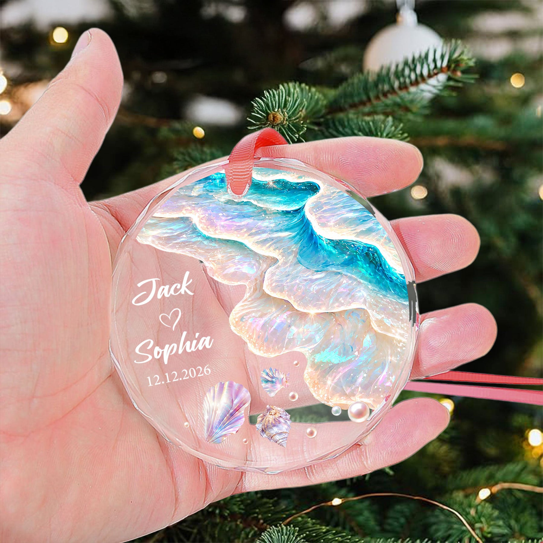 First Christmas Ocean Theme - Gifts For Newlywed Couples - Personalized Ornament
