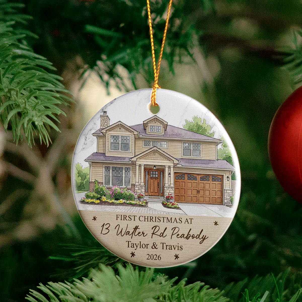 First Christmas In Our New Home, Personalized New Home Photo - Personalized Ornament