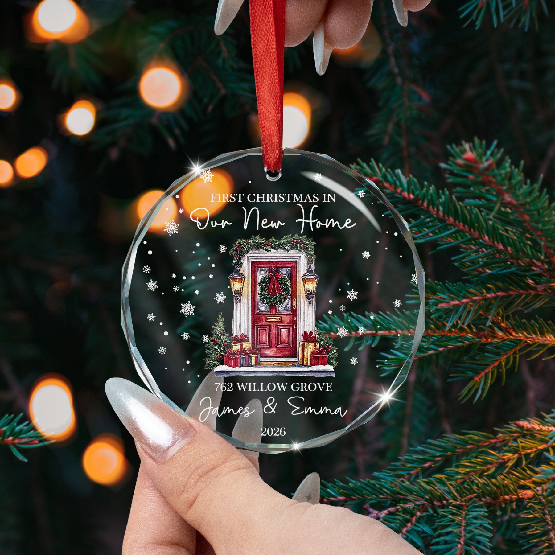 First Christmas New Home Gifts For Couple, Family - Personalized Ornament