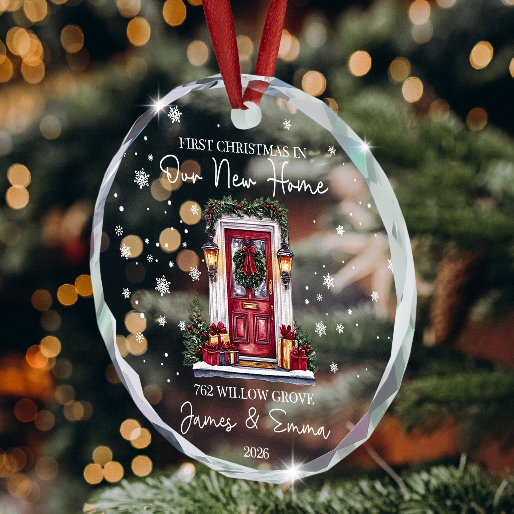 First Christmas New Home Gifts For Couple, Family - Personalized Ornament