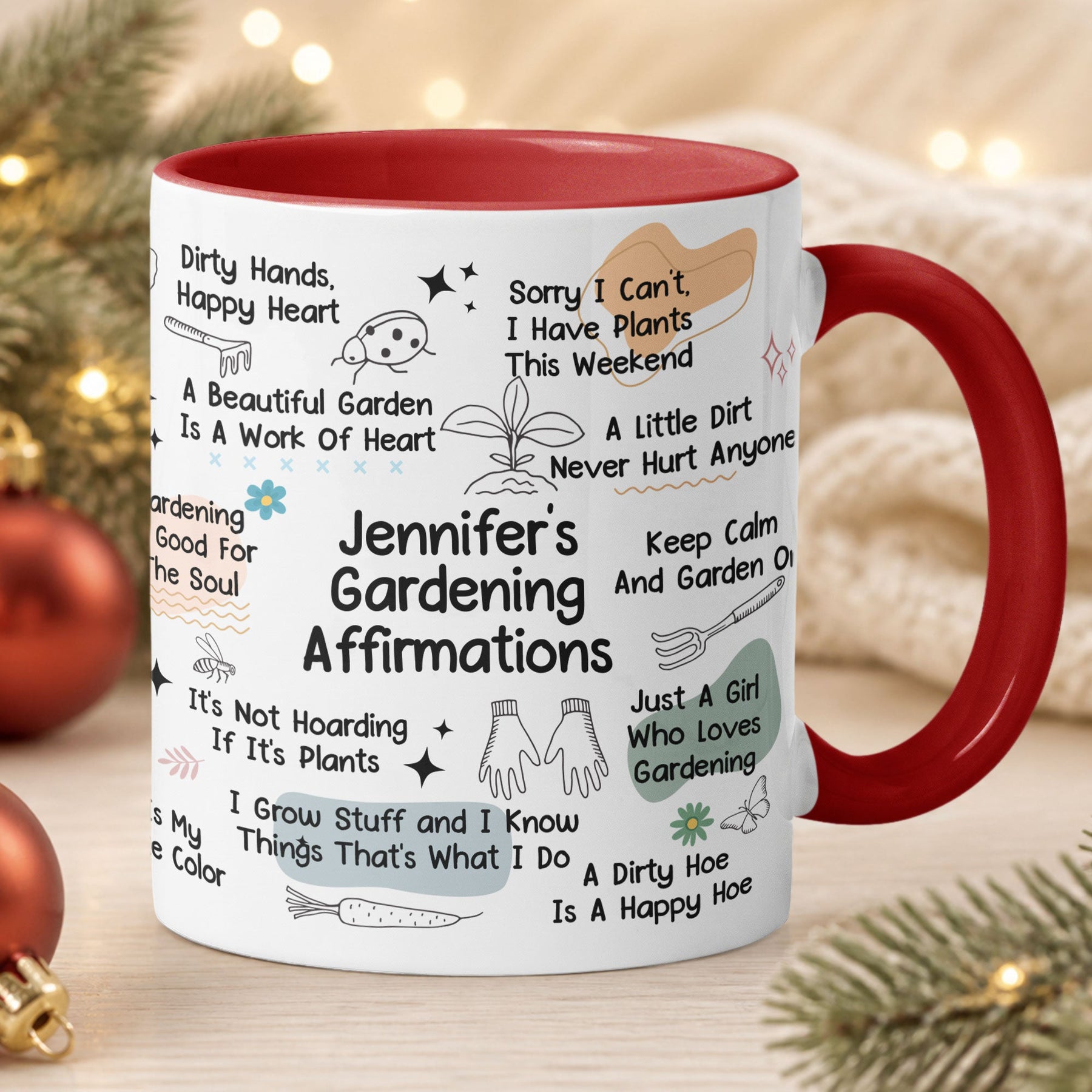 Gardening Affirmation Mug - Gift For Gardening Lover - Personalized Mug