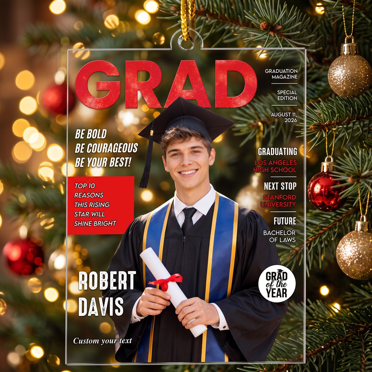 Graduation Magazine - Personalized Ornament